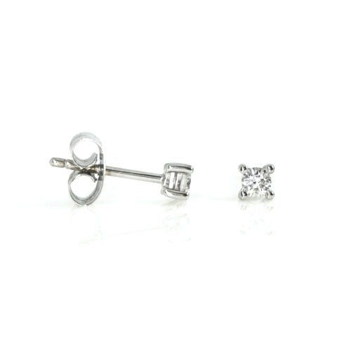 Pendientes Solitario de Oro Blanco con Diamantes 0.20 ct