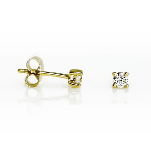 Pendientes Solitario de Oro Amarillo con Diamantes 0.30 ct