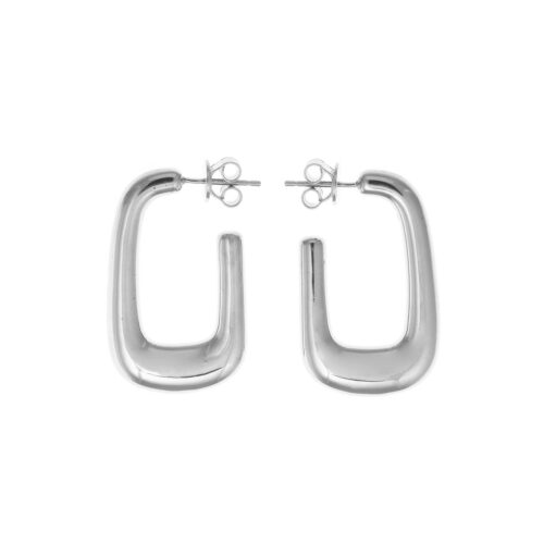 Pendientes rectangular ovalados plata Salvatore