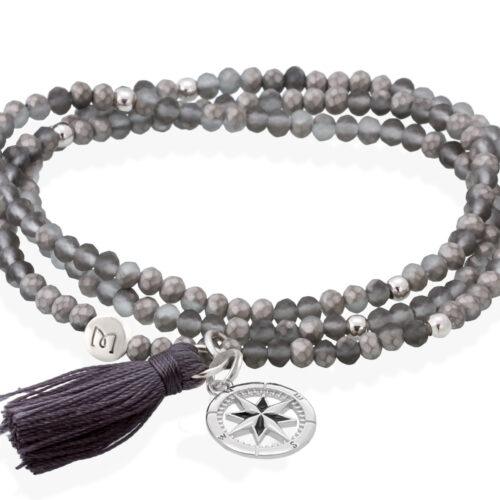 Pulsera Zen Marina García Gris Grafito Plata