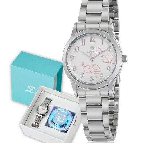 Reloj de niña perrito rosa Marea armix + auriculares Bluetooth